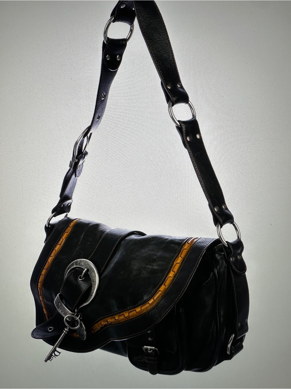 CHRISTIAN DIOR gaucho saddle bag black - Picture 9 of 10